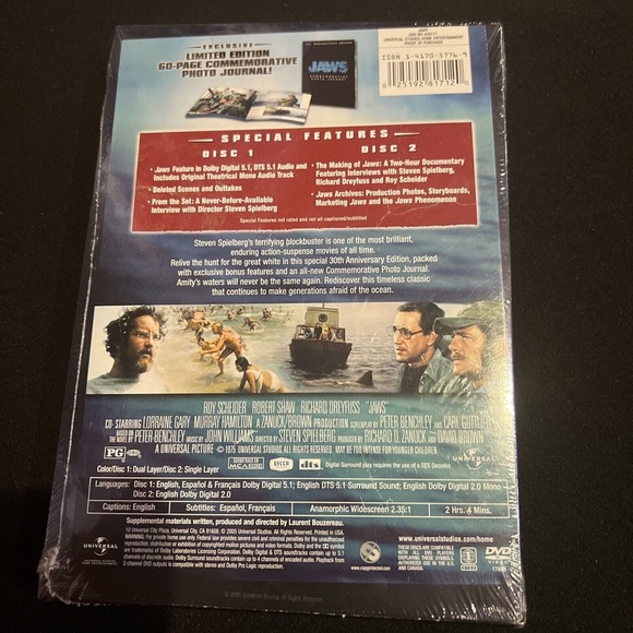 Jaws (Two-Disc 30th Anniversary Edition) DVD - Widescreen Sealed NEW - Picture 2 of 4